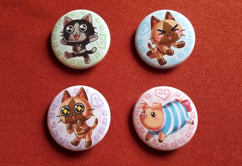 1.5-Zoll Palicoes & Poogie Buttons von rustybeeproductions