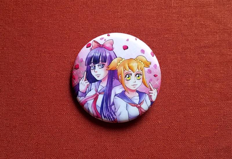 2.5" Shojo Anime Team Button Pin von rustybeeproductions