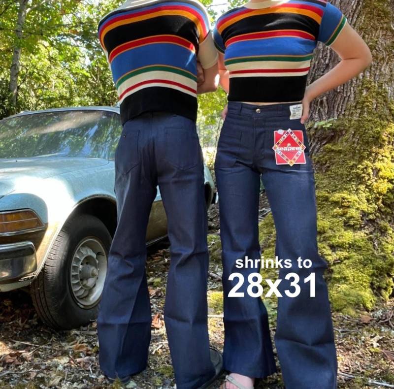 29W 32L - Seemann Marine Schlaghose Jeans Hose Vintage Nos von rustyzipper