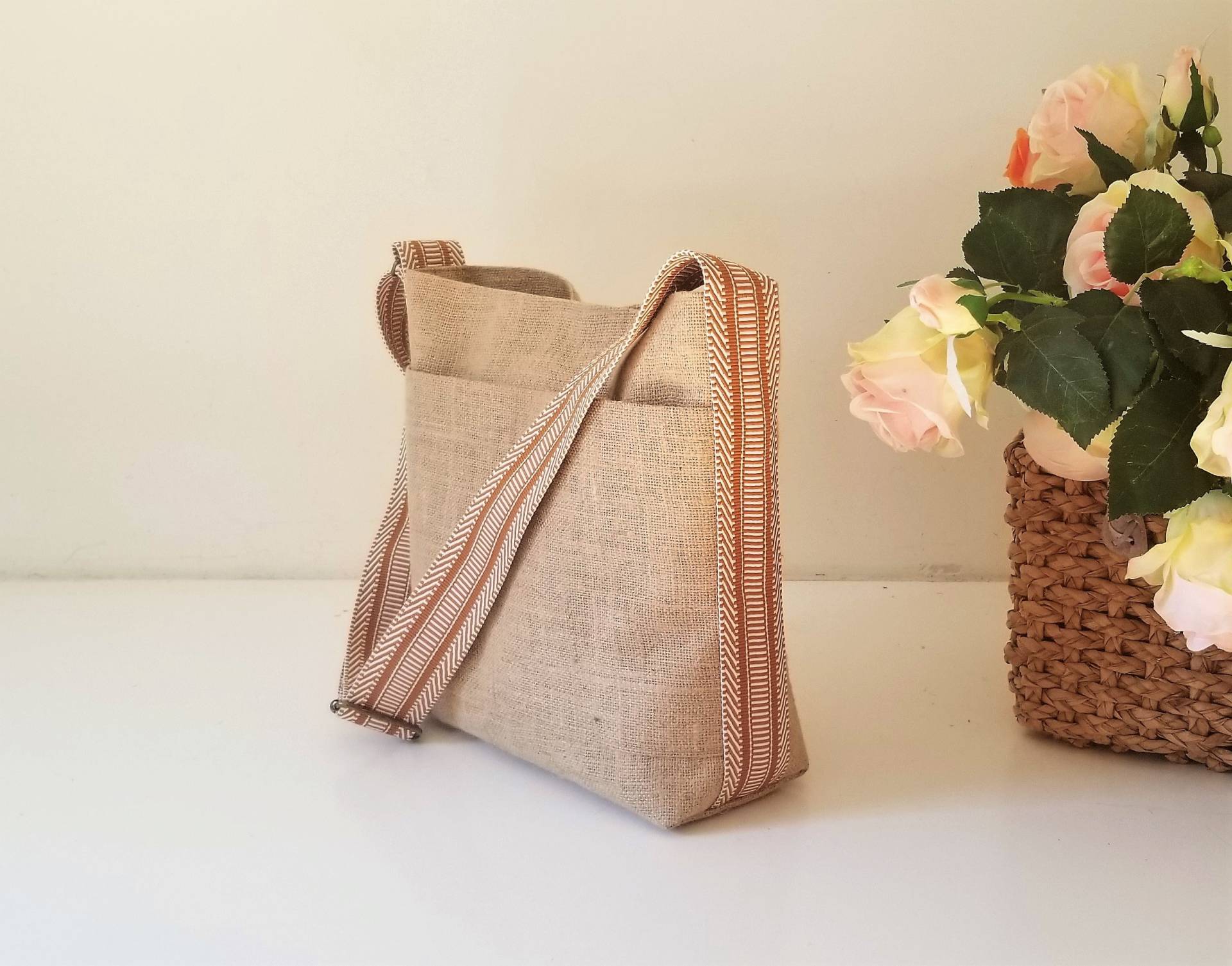 Burlap Messenger - Cross Body Mit Designer Gurtband von rutinet