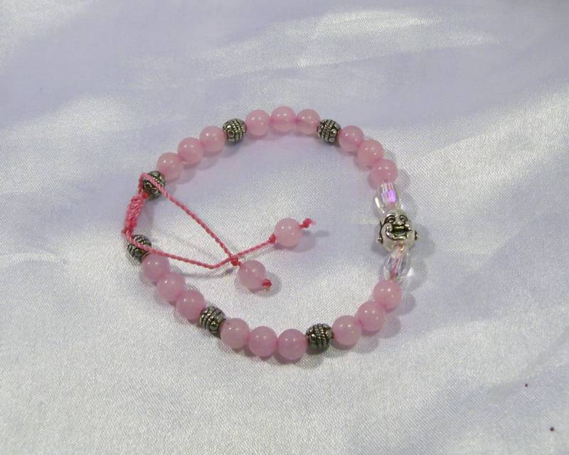 Buddha Armband Happy Yoga Mala Japa Tibetsilber Pink Neue Jade Kristalle Verstellbar Oder Elastrisch Jetzt Verfügbar von rykasbeads