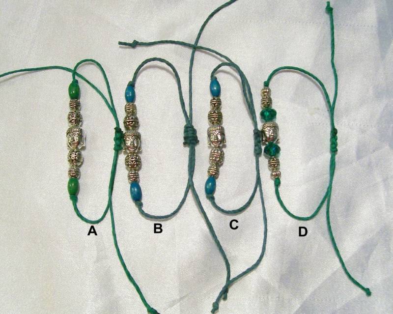 Pick 1 Neue Hanf Skinny Handgelenk Mala Japa Yoga Buddha Armband Verstellbar von rykasbeads