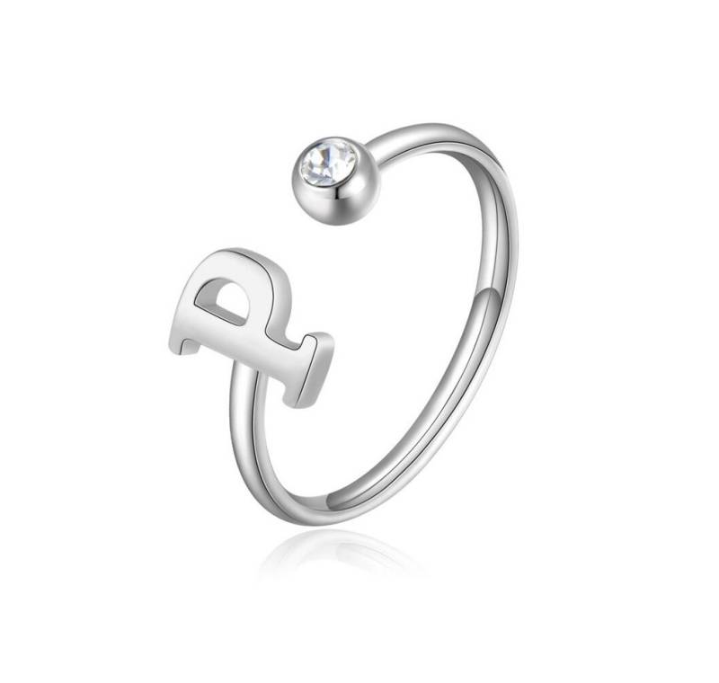 s'agapo Fingerring Stylish steel ring P with crystal Click SCK187 s'agapo Fingerring Stylish steel ring P with crystal Click SCK187 von s'agapo