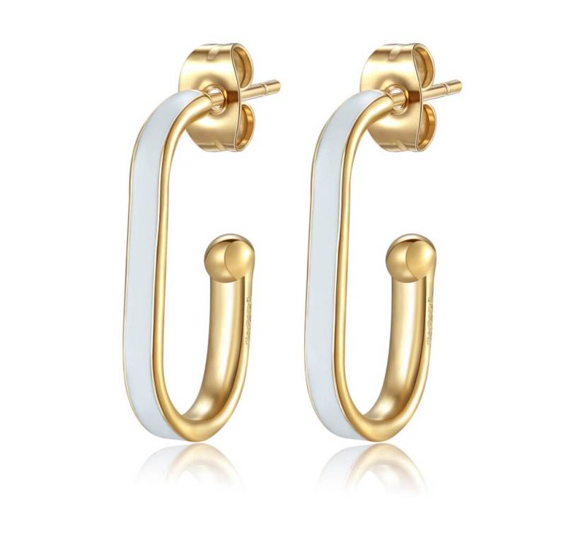 s'agapo Ohrring-Set Gold-plated oval earrings with Vibes SVB28 enamel von s'agapo