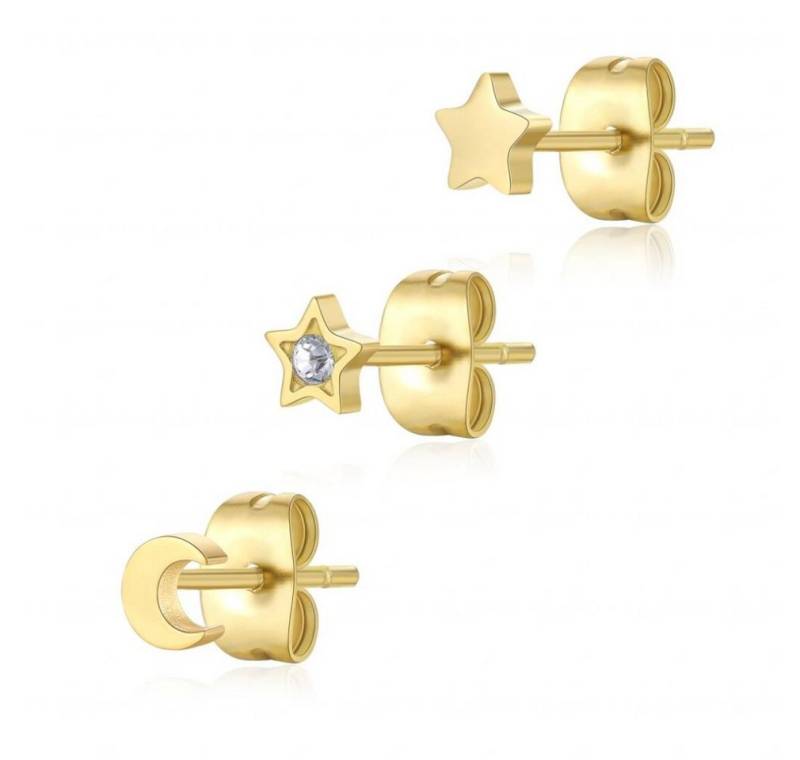 s'agapo Ohrring-Set Set of three gold-plated Glam CLICK SCK166 earrings s'agapo Ohrring-Set Set of three gold-plated Glam CLICK SCK166 earrings von s'agapo