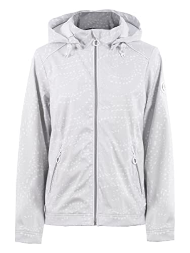 s'questo Damen Jacke Soquesto Wasserdichte Jacke für Frühling Leichte Regenjacke mit Taschen Abnehmbare Kapuze squesto, Gr. 36, Grau von s`questo