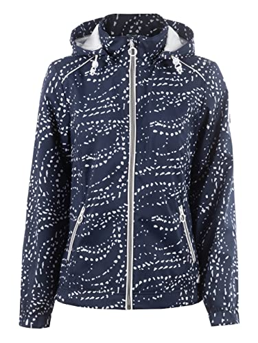 s'questo Damen Jacke Soquesto Wasserdichte Jacke für Frühling Leichte Regenjacke mit Taschen Abnehmbare Kapuze squesto, Gr. 36, Mehrfarbig von s`questo