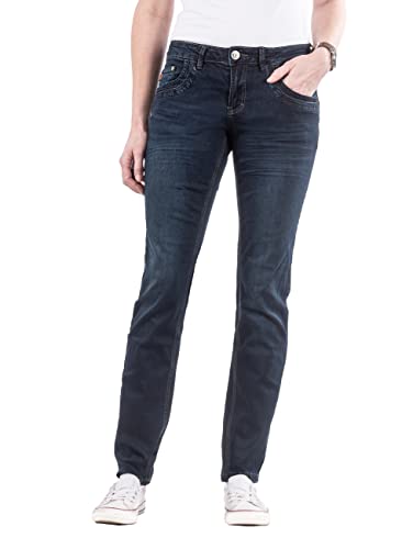 s'questo Damen Jeans Einfarbig, Gr. 36, Blau von s`questo