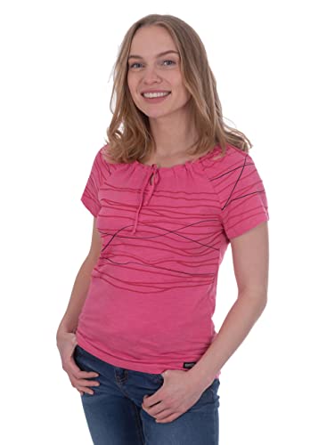 s’questo Damen Shirt Soquesto Kurze Ärmel Streifenmuster Oberteil für den Sommer squesto, Gr.40, Pink von s`questo