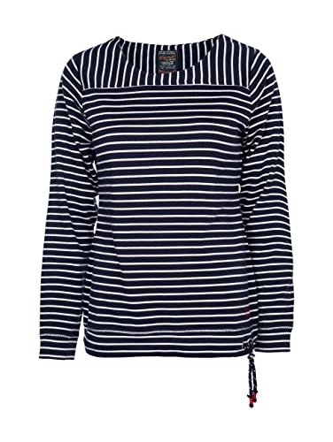 s'questo Damen Sweater Gestreift, Gr. 34, Blau, Langarm Rundalsausschnitt von s`questo