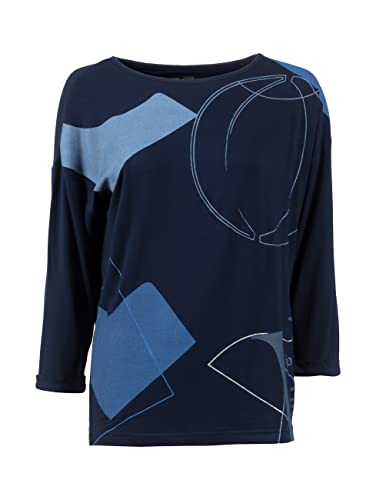 s'questo Damen Sweater Soquesto Lässiges Leichtsweatshirt 3/4 Ärmel Love Schriftzug mit Print Muster squesto, Gr. 42, Mehrfarbig von s`questo