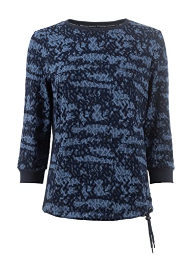 s'questo Damen Sweater Soquesto Rundhalsshirt mit abstraktem Muster 3/4 Ärmel grafischer Print squesto, Gr. 46, Mehrfarbig von s`questo