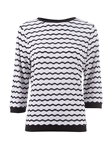 s'questo Damen Sweater Soquesto Wellenmuster Jersey mit Allover-Muster 3/4 Ärmel squesto, Gr. 42, Mehrfarbig von s`questo