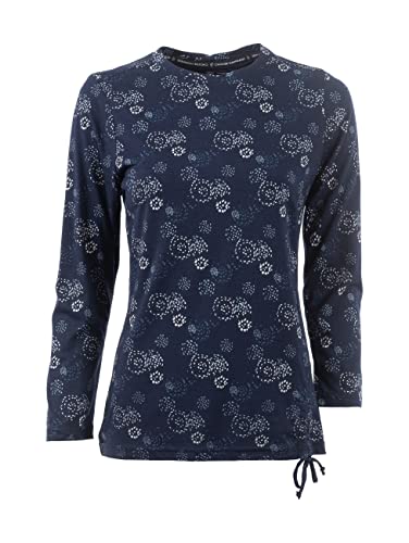 s'questo Damen T-Shirt Soquesto Print 3/4 Arm mit Tupfenmuster gepunktet squesto, Gr. 42, Blau von s`questo