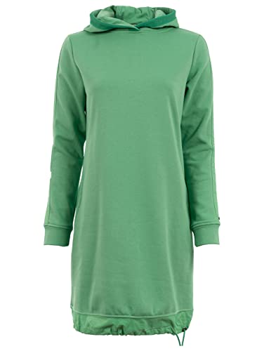 s'questo Damen squesto Sweatkleid Hoodie Kapuze mit Muster und Taschen Jumper Pullover lang Soquesto, Gr. 36, Grün von s`questo