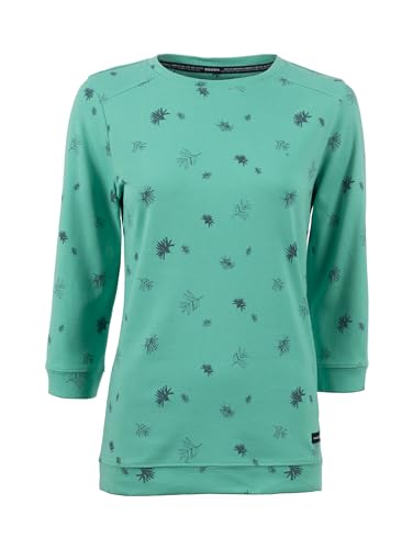 s'questo Leichtsweat 3/4 3/4-Armlänge, Blumenprint Jade Green 38 Soquesto Damen von s`questo