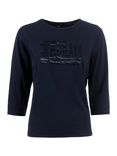 s'questo Shirt 3/4 Abgerundeter V-Ausschnitt, schick, 3/4-Armlänge Navy 38 Soquesto Damen von s`questo