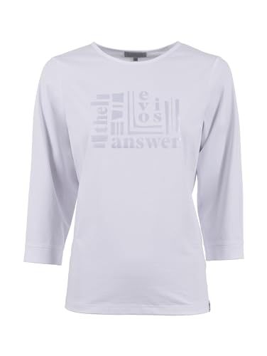 s'questo Shirt 3/4 Abgerundeter V-Ausschnitt, schick, 3/4-Armlänge White 38 Soquesto Damen von s`questo