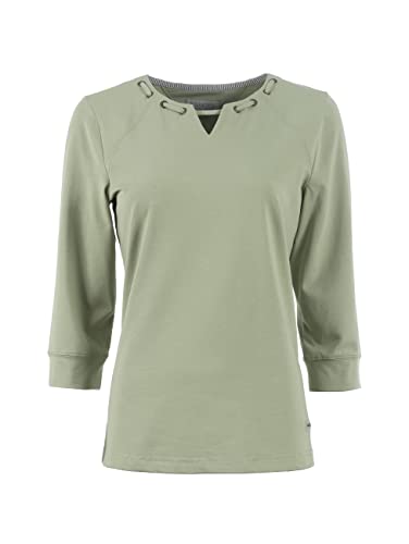 s'questo Shirt Damen Soquesto Rundhals mit Kleinem Ausschnitt Shirt 3/4 Ärmel squesto, Gr.36, Grün von s`questo