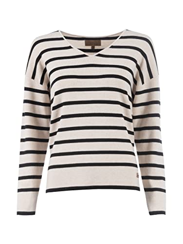 s'questo Strickpulli Damen Soquesto Pullover V-Ausschnitt Pullover Lange Ärmel squesto, Gr.36, Beige von s`questo