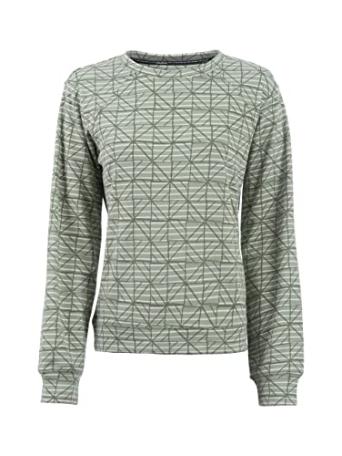s'questo Sweatshirt Damen Soquesto Rundhals Sweater mit Grafischem Muster Lange Ärmel squesto, Gr.34, Grün von s`questo