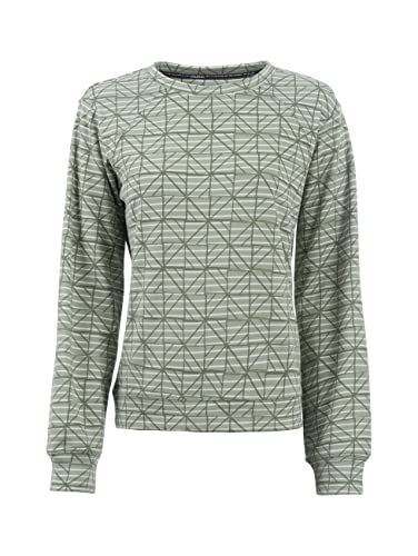 s'questo Sweatshirt Damen Soquesto Rundhals Sweater mit Grafischem Muster Lange Ärmel squesto, Gr.36, Grün von s`questo