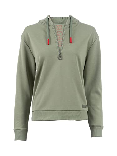 s'questo Sweatshirt Damen Soquesto Sweater mit Reißverschluss Pullover mit Kapuze Lange Ärmel squesto, Gr.42, Grün von s`questo