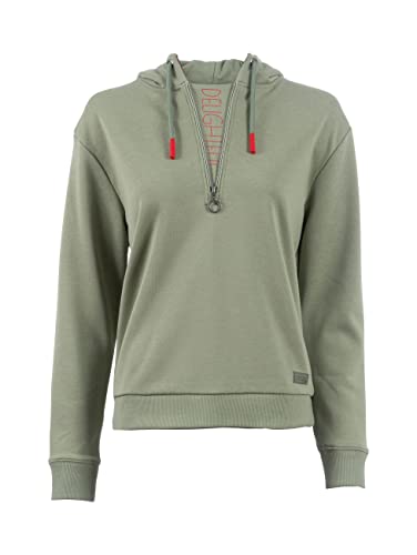 s'questo Sweatshirt Damen Soquesto Sweater mit Reißverschluss Pullover mit Kapuze Lange Ärmel squesto, Gr.44, Grün von s`questo
