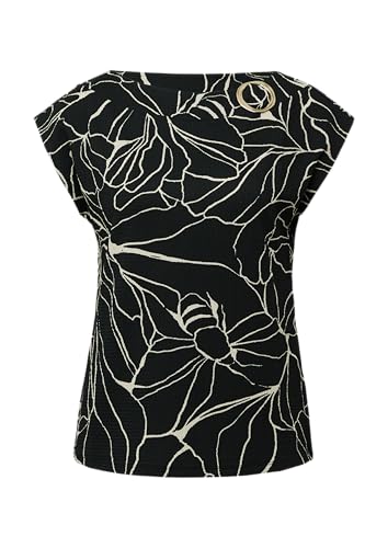 Gemustertes Relaxed-Fit-Shirt mit Schmuck-Detail schwarz 46 von s.Oliver BLACK LABEL