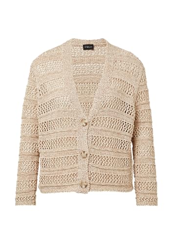 Loose-Fit-Cardigan mit Ajourmuster helles beige 36 von s.Oliver BLACK LABEL