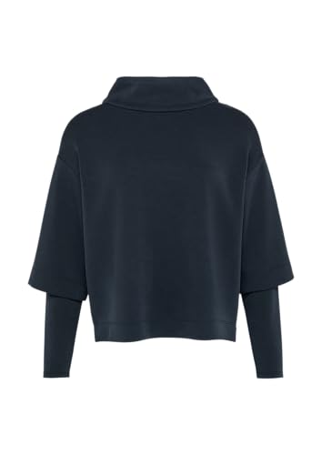 Loose Sweatshirt aus Scuba mit überschnittenen Schultern Navy 40 von s.Oliver BLACK LABEL