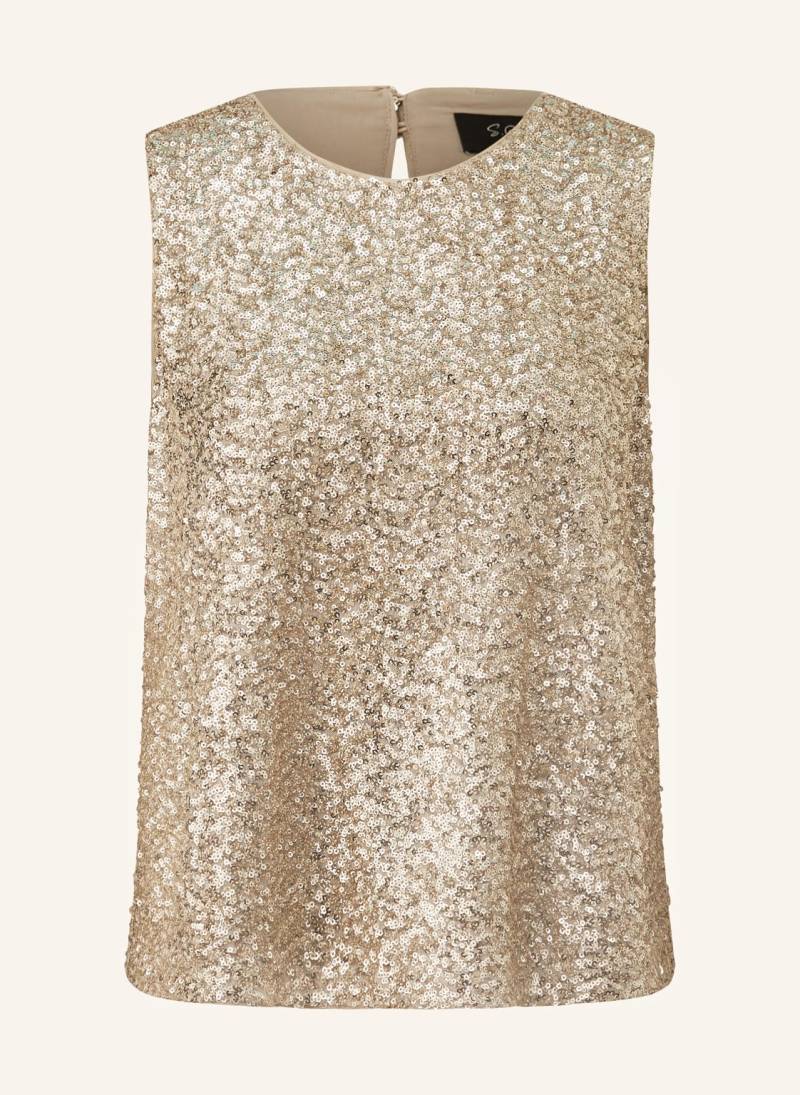 S.Oliver Black Label Blusenshirt Mit Pailletten beige von s.Oliver BLACK LABEL