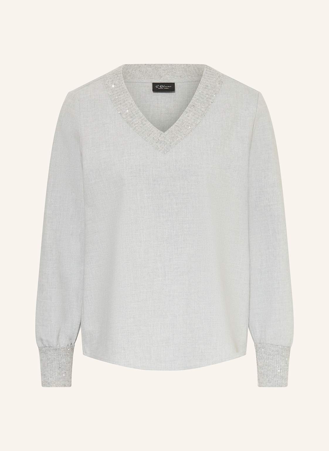 S.Oliver Black Label Blusenshirt Mit Pailletten grau von s.Oliver BLACK LABEL