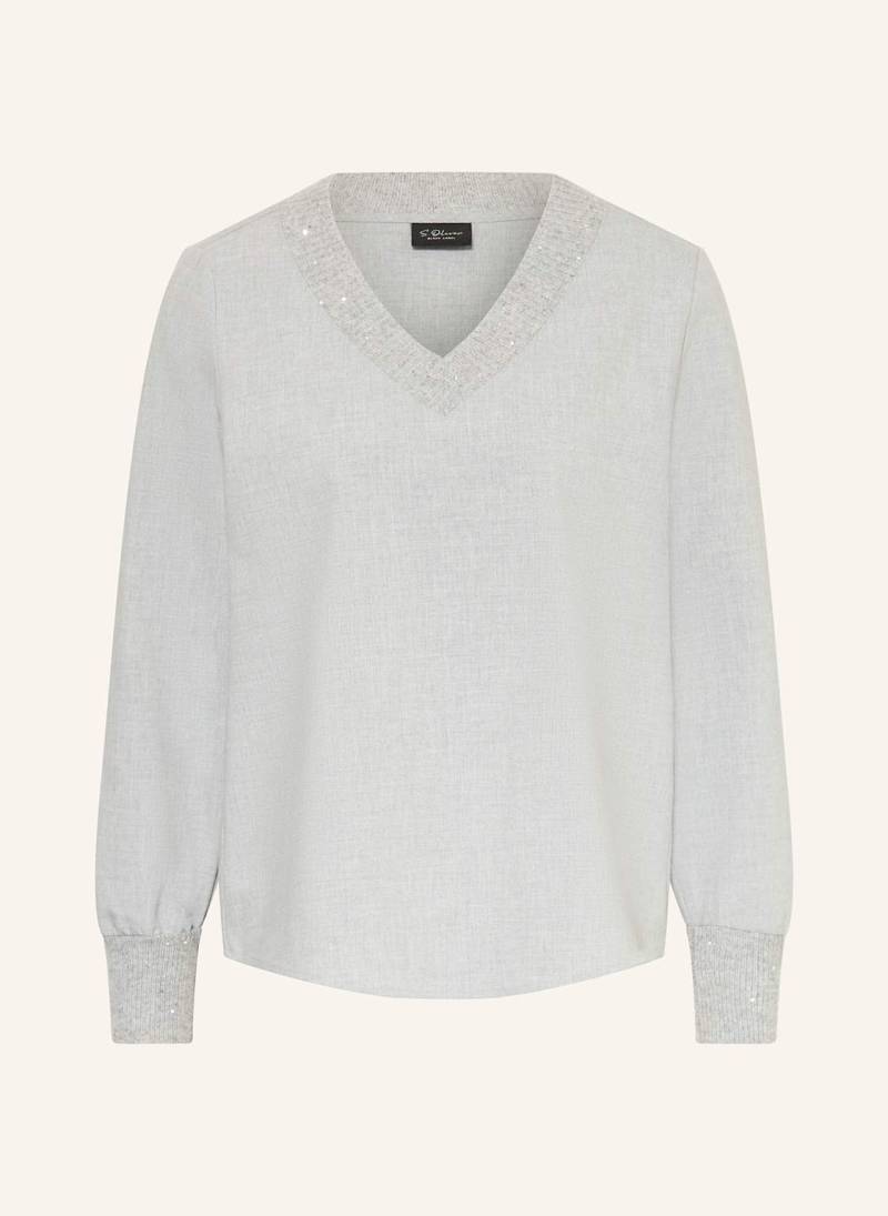 S.Oliver Black Label Blusenshirt Mit Pailletten grau von s.Oliver BLACK LABEL
