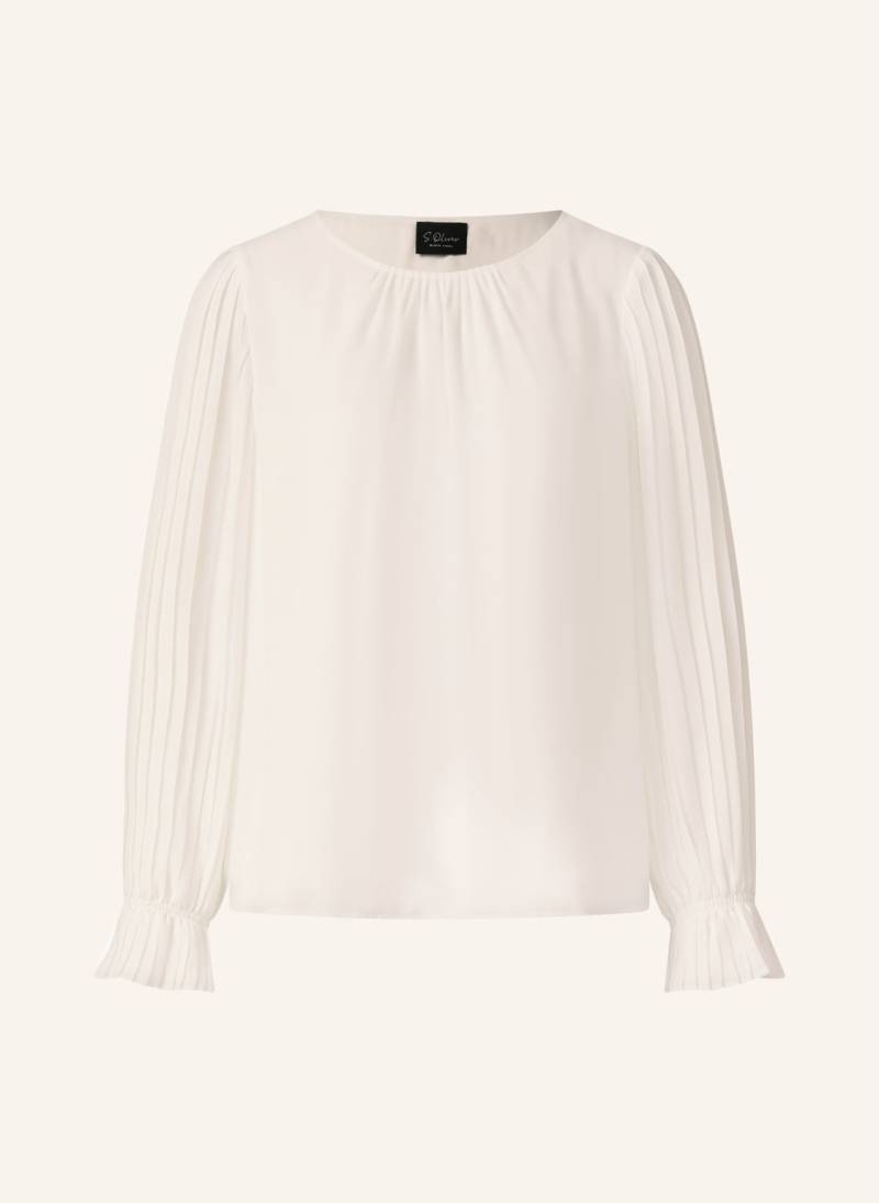 S.Oliver Black Label Blusenshirt Mit Plissees weiss von s.Oliver BLACK LABEL