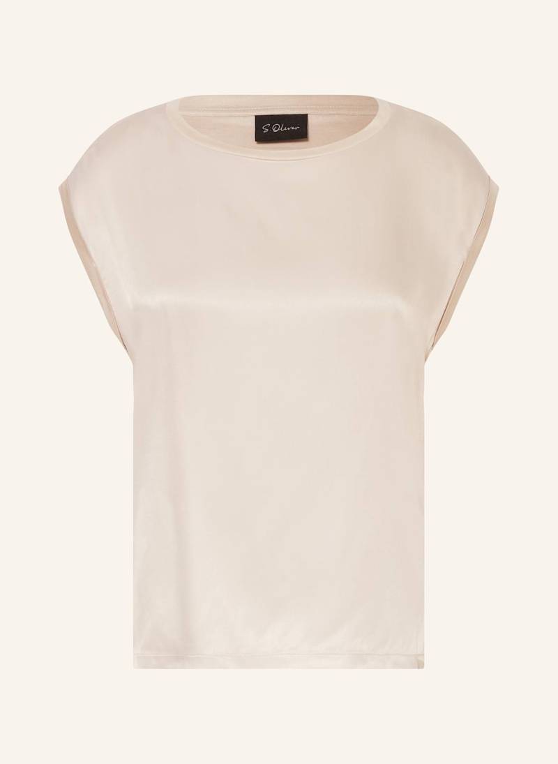 S.Oliver Black Label Blusentop Aus Satin beige von s.Oliver BLACK LABEL