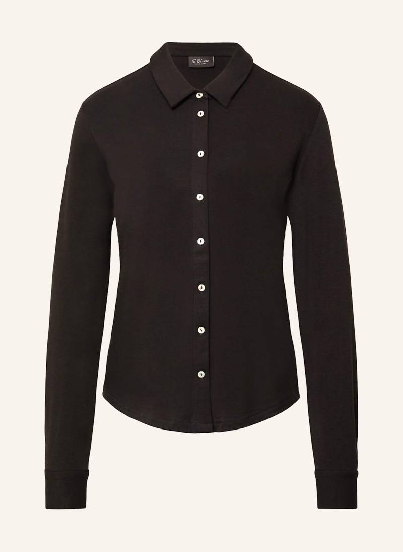 S.Oliver Black Label Hemdbluse Aus Jersey schwarz von s.Oliver BLACK LABEL