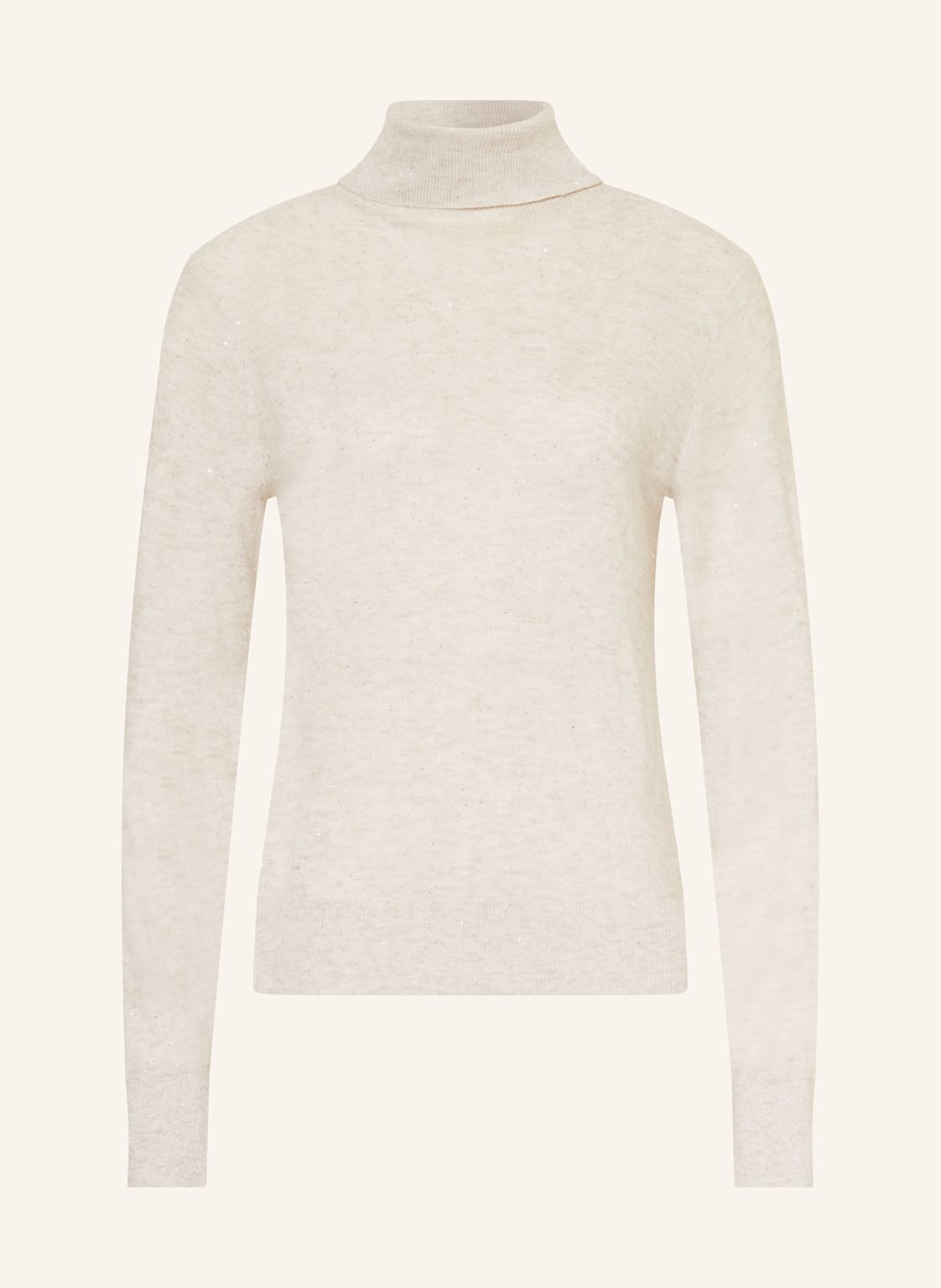 S.Oliver Black Label Rollkragenpullover Mit Glitzergarn Und Pailletten beige von s.Oliver BLACK LABEL