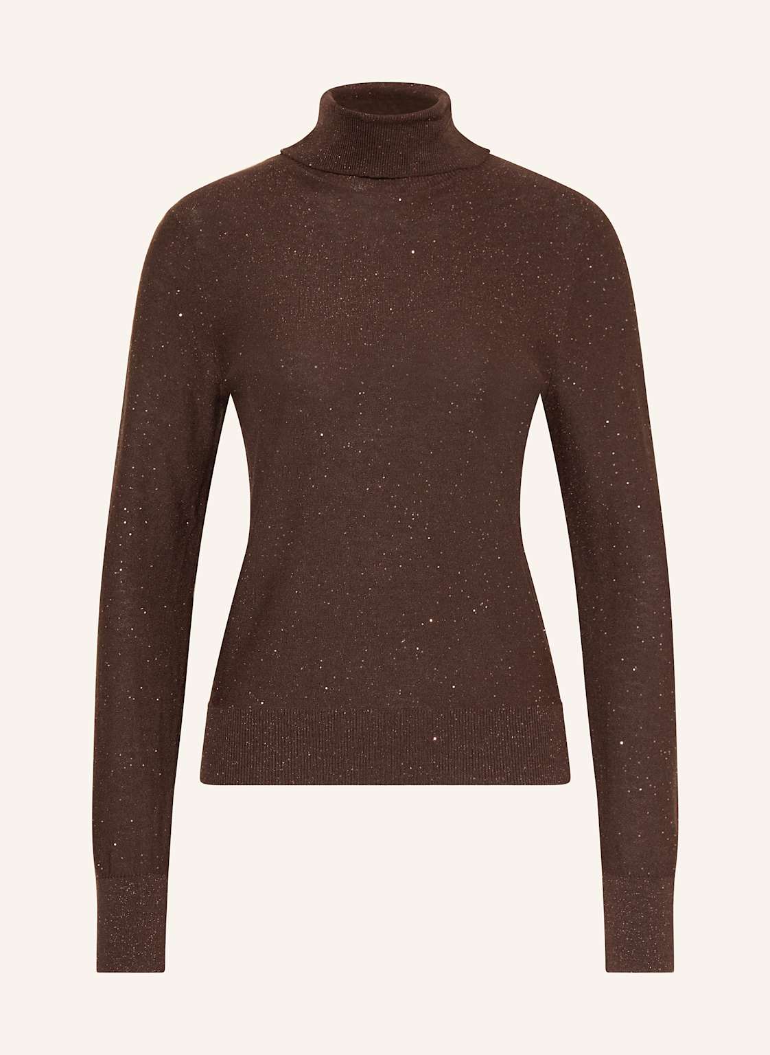 S.Oliver Black Label Rollkragenpullover Mit Glitzergarn Und Pailletten braun von s.Oliver BLACK LABEL