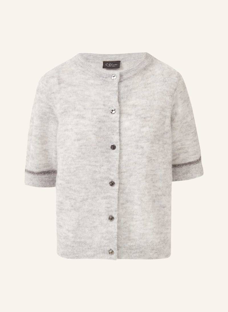S.Oliver Black Label Strickjacke Mit Pailletten Und Glitzergarn grau von s.Oliver BLACK LABEL
