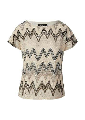 T-Shirt aus Häkeljersey mit blickdichtem Futter Ecru 40 von s.Oliver BLACK LABEL