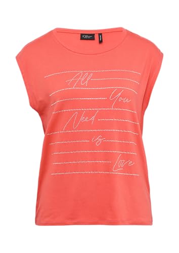 T-Shirt im Relaxed Fit mit Glitzer-Artwork Granatapfel 44 von s.Oliver BLACK LABEL