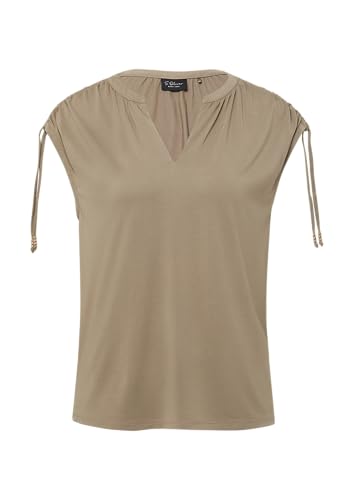 T-Shirt im Relaxed Fit mit Schulterraffung Sandstein 38 von s.Oliver BLACK LABEL