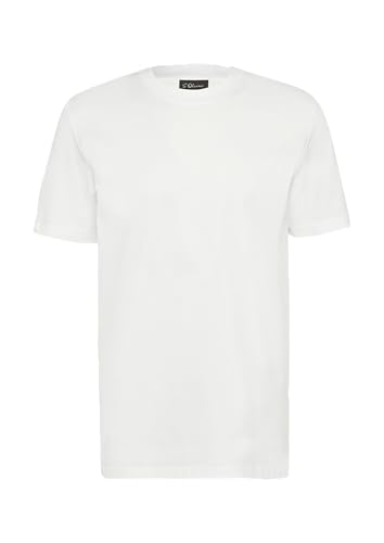 T-Shirt mit Crew Neck aus mercerisiertem Baumwolljersey weiß M von s.Oliver BLACK LABEL