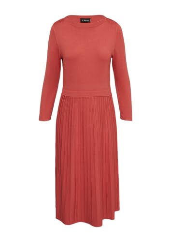 Tailliertes Strickkleid mit plissiertem Rock korallrot 44 von s.Oliver BLACK LABEL