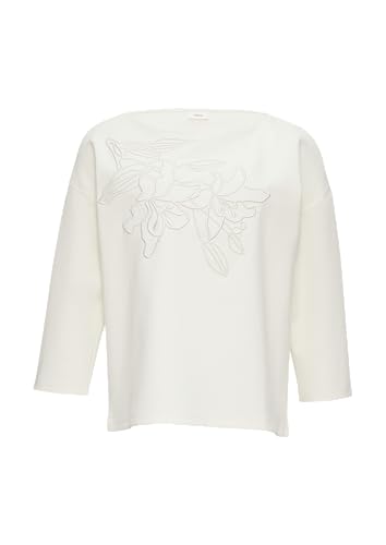 s.Oliver BLACK LABEL 3/4-Arm-Shirt aus Heavy Jersey mit Applikation Ecru 40 von s.Oliver BLACK LABEL