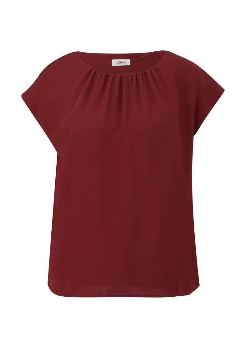 s.Oliver BLACK LABEL - Ärmellose Bluse aus Chiffon rot - Gr. - 44 von s.Oliver BLACK LABEL