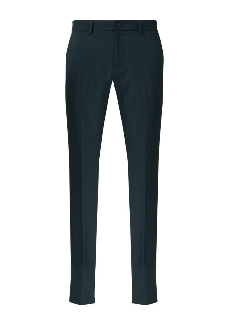 s.Oliver BLACK LABEL - Anzughose im Slim Fit aus meliertem Stretch-Twill blau - Gr. - 44 von s.Oliver BLACK LABEL