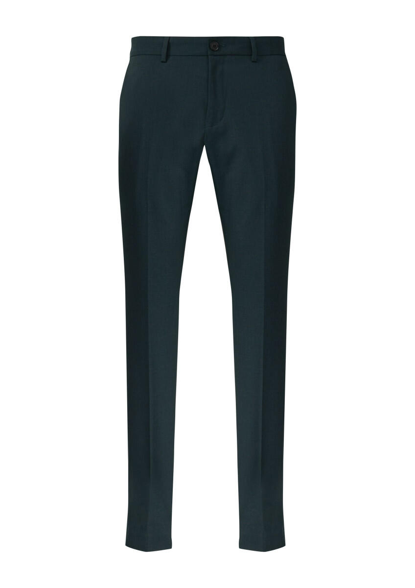 s.Oliver BLACK LABEL - Anzughose im Slim Fit aus meliertem Stretch-Twill blau - Gr. - 48 von s.Oliver BLACK LABEL