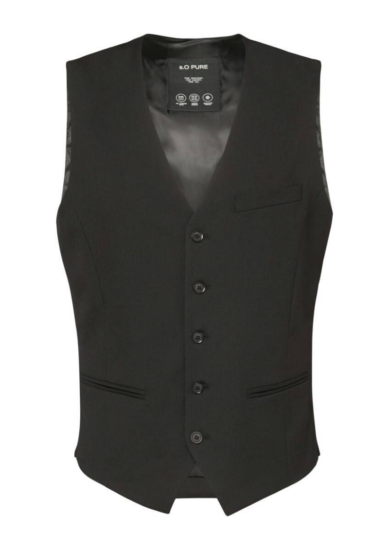 s.Oliver BLACK LABEL - Anzugweste im Slim Fit schwarz - Gr. - 46 von s.Oliver BLACK LABEL